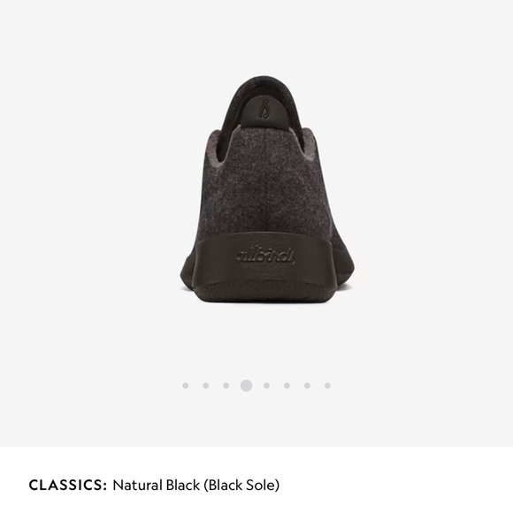 Allbirds Men's Wool Runners M12 Natural Black (Black Sole) - Picture 3 of 6